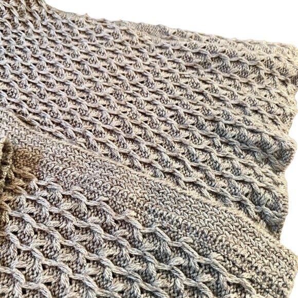 Sloni Brown Indie Chunky Knit Sweater Whimsigoth Granola Knit Fur Waffle Large - Picture 13 of 16